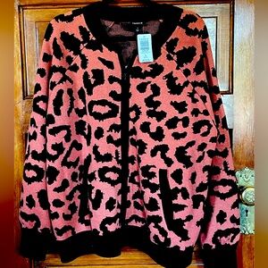 New, Torrid XL leopard zip cardigan I burnt orange and black.